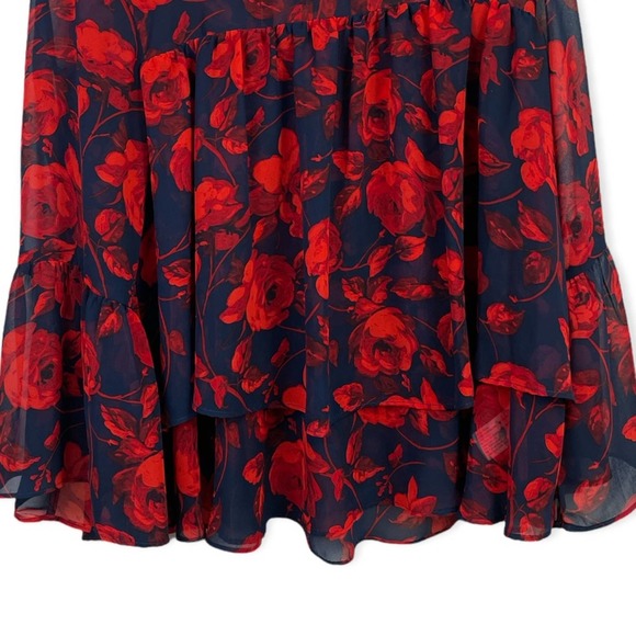 A New Day Rose Floral  Layer blouse  Ruffle  Sleeve Size Small (NWOT) - Picture 6 of 12